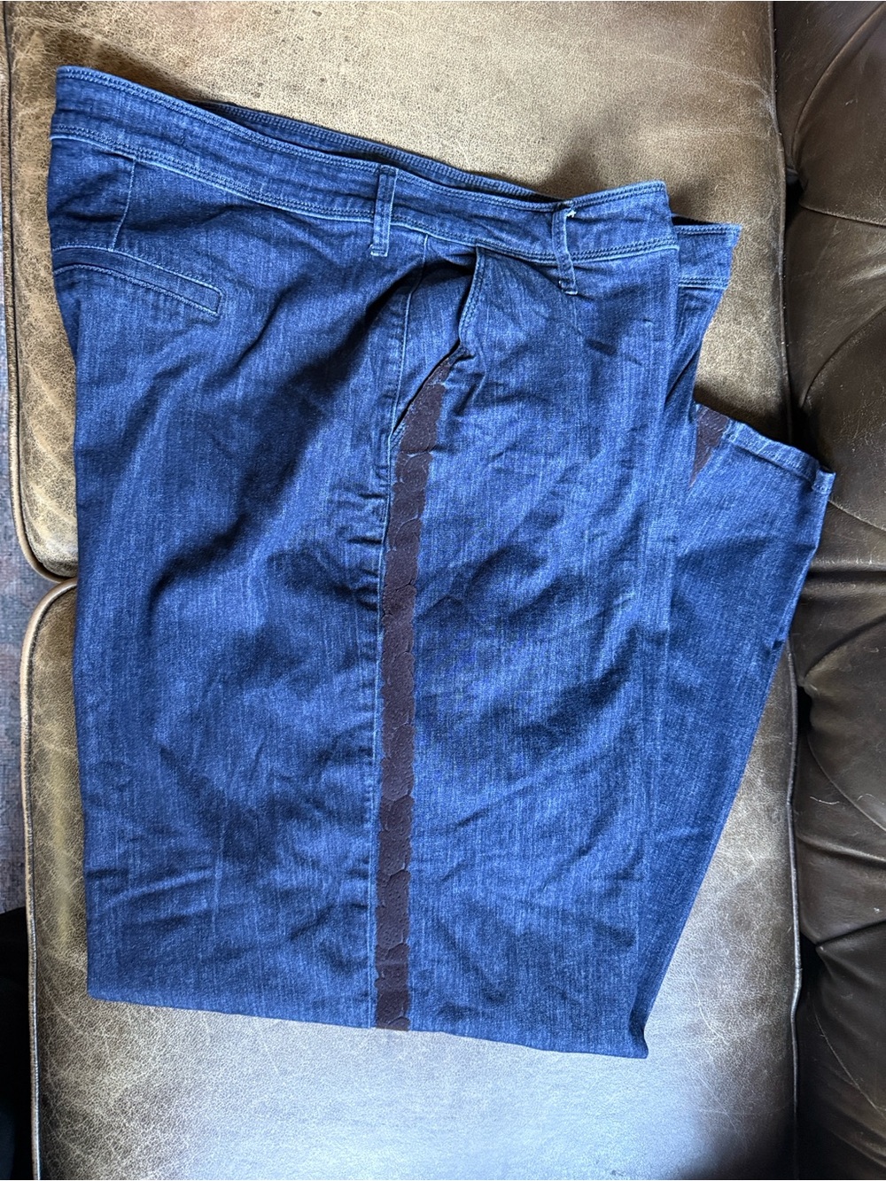 NYDJ Mona Wide Leg Dark Blue Denim Jeans
